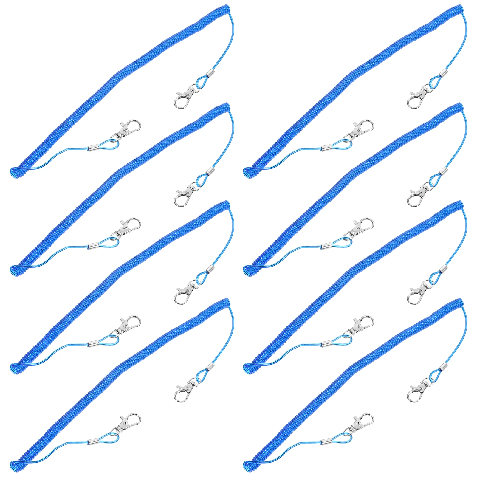 8 Pcs Wire Fishing Tools Retractable Tether Lanyard Security Gear Elastic Ropes Steel