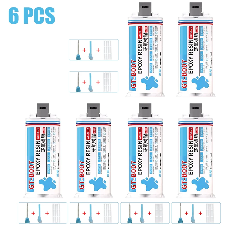 1/2/3PCS Transparenter Epoxidharz-AB-Kleber, schnell haftender Klebstoff zum Schweißen von Metall, Kunststoff, Keramik, Glas, Gummi, Holz, Stein, Schmuck