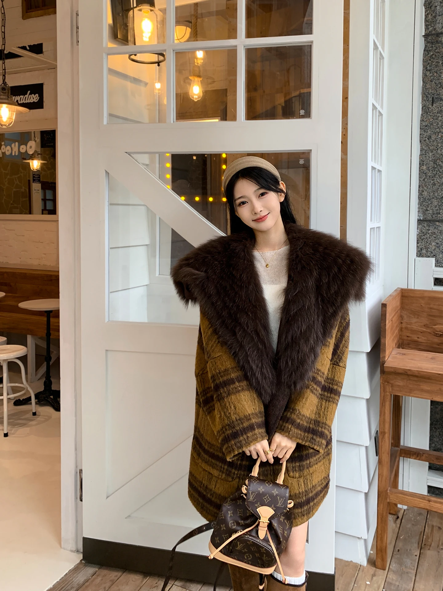 

Rayfei Parisian Double-Sided Fur Woolen Coat Medium-Length Women's Clothing Faionable Commuter Sle Loose Fit Long Sve