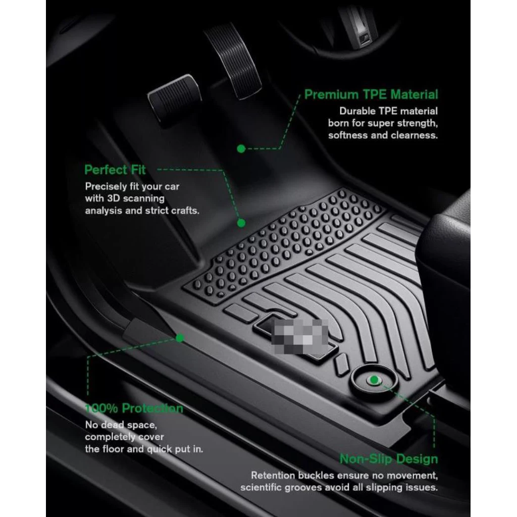 شحن مجاني مجموعة حصيرة أرضية السيارة مناسبة لـ 2008 إلى 2020 دودج جراند كارافان 4 قطعة الحشو الأمامي والخلفي لجميع الأحوال الجوية باللون الأسود #6