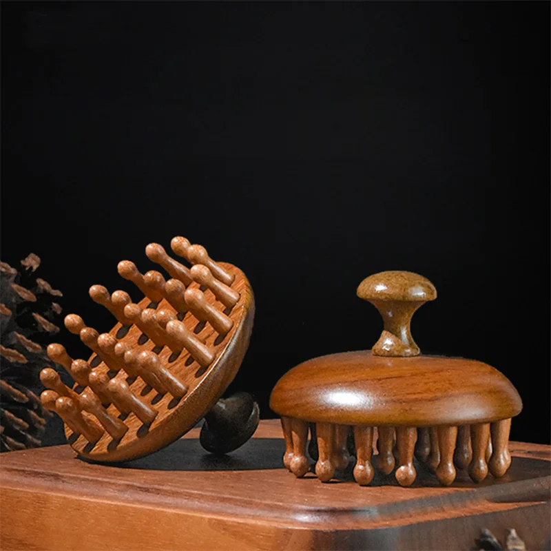 

Round Massage Comb Resin Big Teeth Head Acupoint Therapy Artifact Claws Decompression Portable Scalp Massage Comb