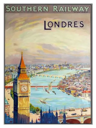 SOUTHERN RAILWAY LONDRES Retro Metal Tin Sign Poster Plaque Garage Wall Decor A4