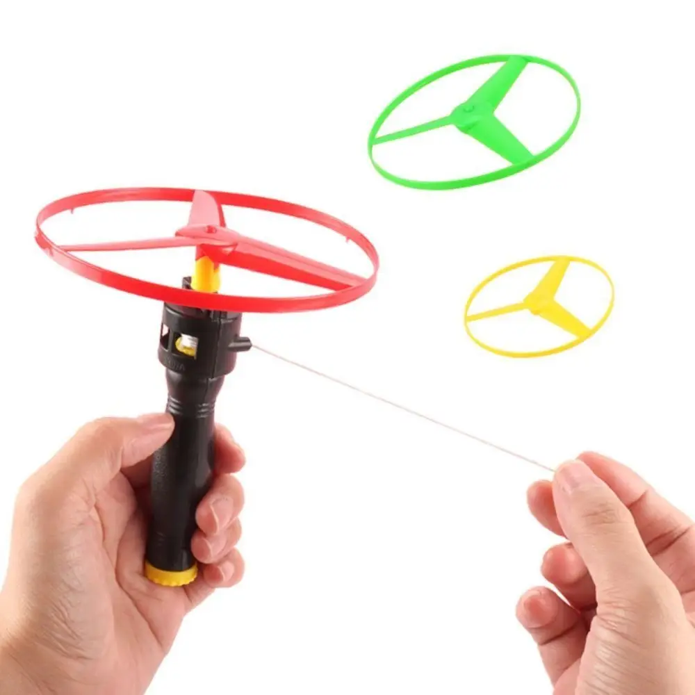 Kids Pull String Flying Disc Propeller Helicopter Outdoor Toys Fun Game Sports Flying Spin Top Children Development Toy