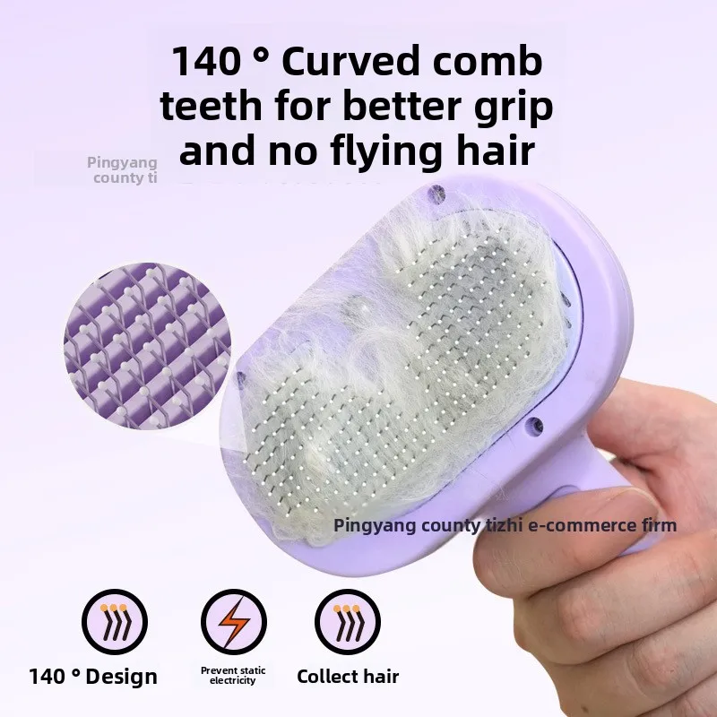 Upgraded Blue Light Spray Pet Comb, Cat Pet Supplies, Non-shedding Needle Comb, Pet Grooming Tool, Cat Comb