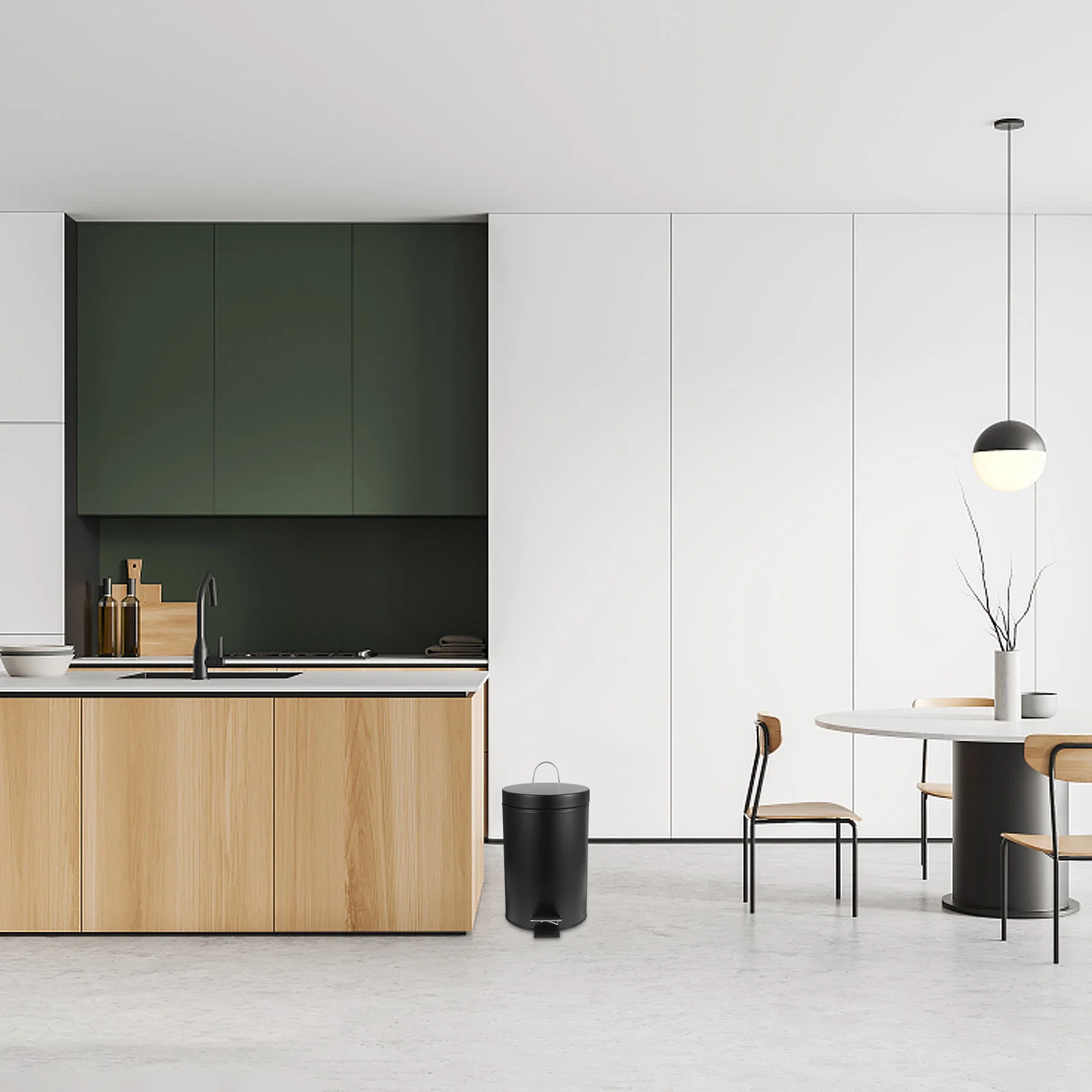 

Pedal Trash Can Iron Material Large Opening For Kitchen Bathroom Bedroom Office Use Metal Garbage Bin Household Waste