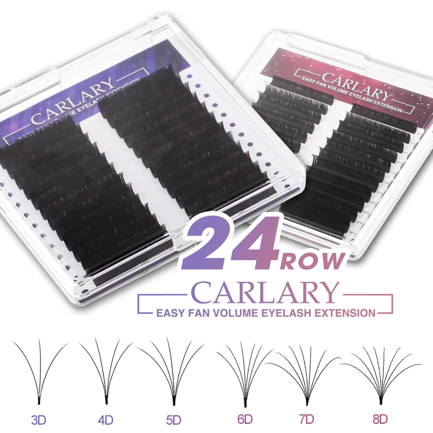 Easy Scalloped Individual Eyelash Extensions Fast On Eyes Easy Scalloped Curl Jumbo Scalloped 24 Lines Lashes Bloom Matte Black