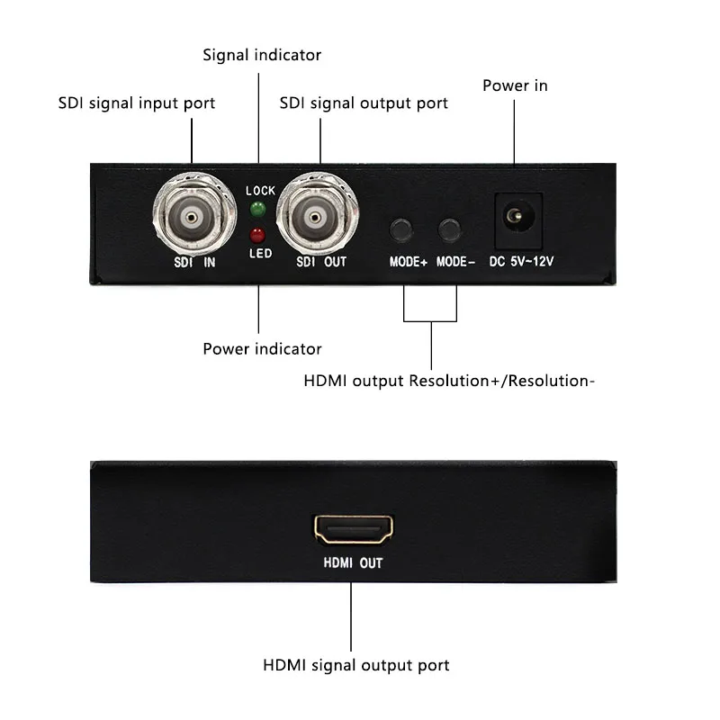SD-SDI/HD-SDI/3G-SDI SDI to HDMI-compatible Converter SDI2HDMI BNC Scaler Adapter