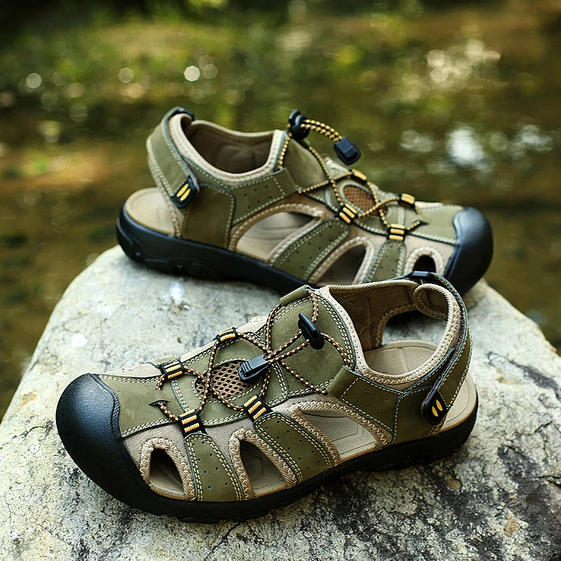 Plus Big Size 48 49 50 Summer Mens Sandals Fashion Outdoor Beach Sandals Breathable Casual Shoes Closed Toe Upstream Wading Shoe