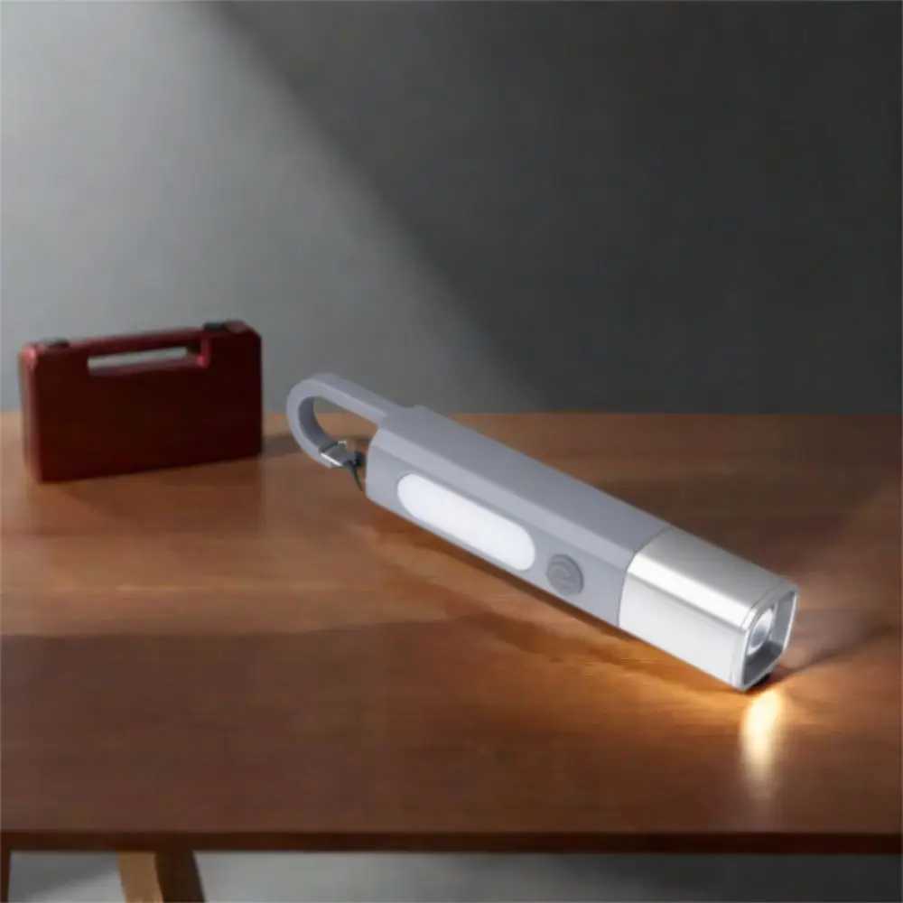 Strong Lighting Portable Flashlight Hanging Design Telescopic Focus USB Charging Flashlight Waterproof Rechargeable