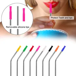 5Pcs Metal Straw Silicone Tips IN Wide Food Grade Rubber Straw Covers Elbow Straw Replacement Tip For Stainless Steel straw
