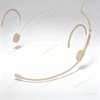 Diadema con micrófono omnidireccional para Sennheiser Shure AKG MiPro Audio Technica 4 pines 3 pines TA4F con bloqueo de 3,5mm