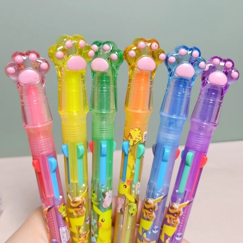 36ピース-ロー漫画ポケモン4色ボールペンかわいいプレスボールペンのハイライトペン学校のオフィスの書き込み用品
