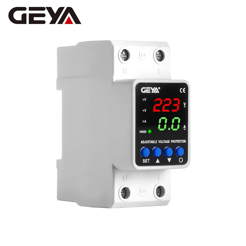 

GEYA Overvoltage & Undervoltage Protector – AC220V/380V Universal, Home/Industrial Circuit Voltage Protection Device