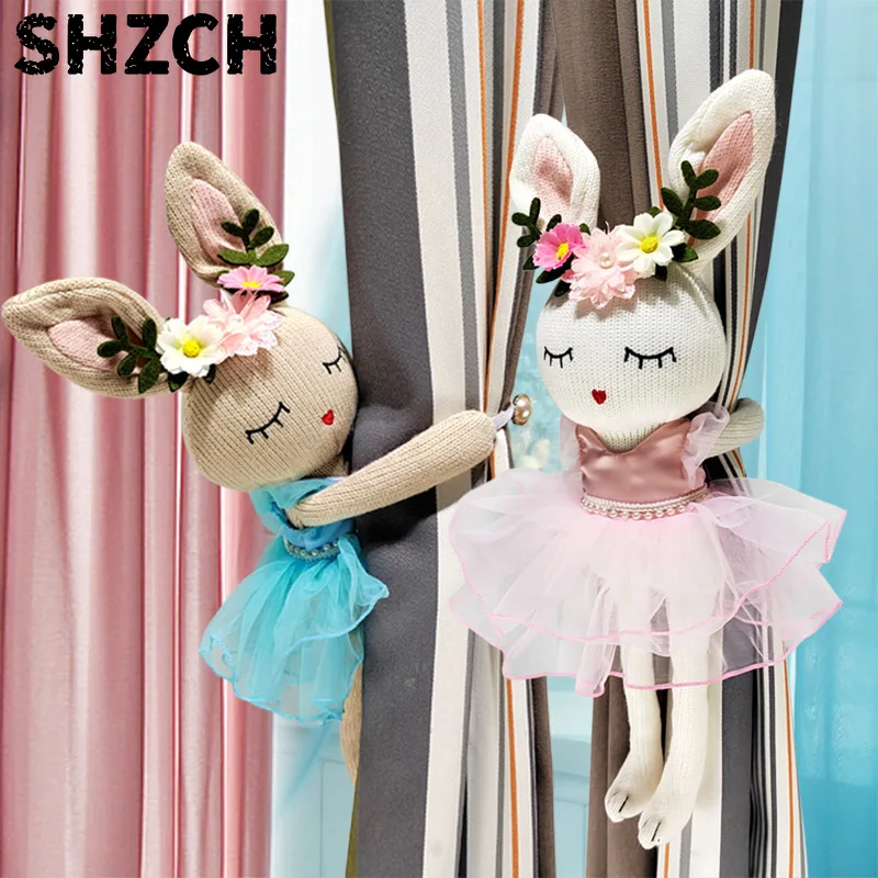 Rabbit Magnetic Curtain Tiebacks Clips Bunny Window Tie Backs Holder Tiebacks for Kids Room Curtain Decorative Accessories