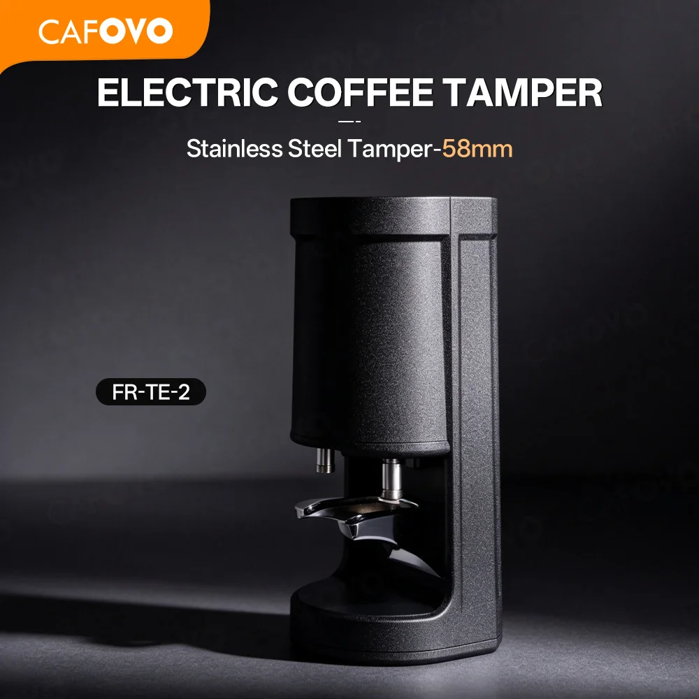 CAFOVO TE-2 58mm Electric Coffee Tamper Machine Automatic Espresso Tamper with Touchscreen Adjustable Pressure Barista Tool