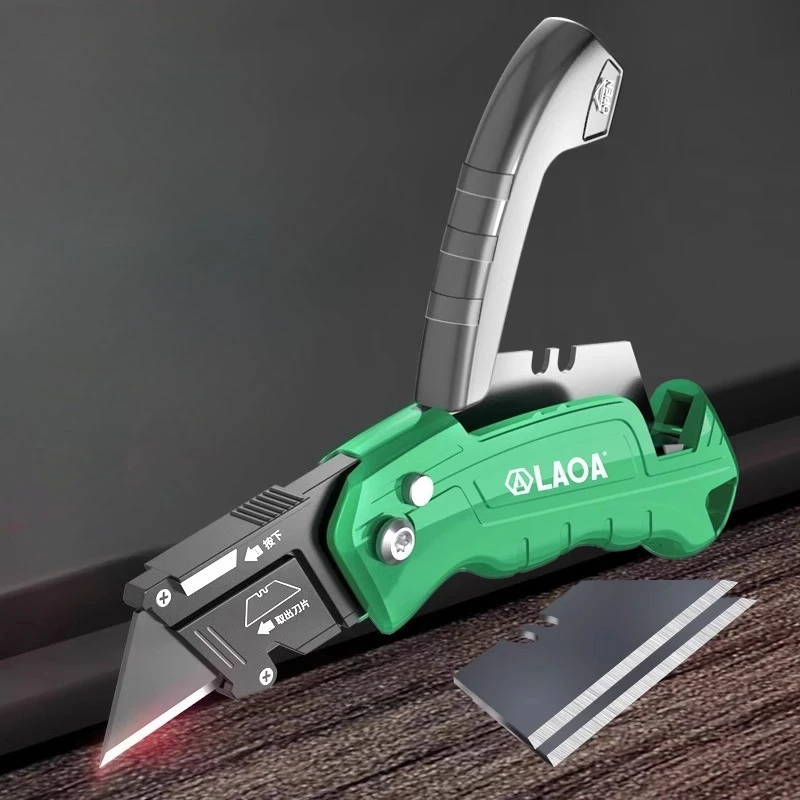 

Складной универсальный нож из алюминиевого сплава. Сверхмощный нож для резки утолщенной бумаги. Многофункциональный нож для обоев для распаковки.