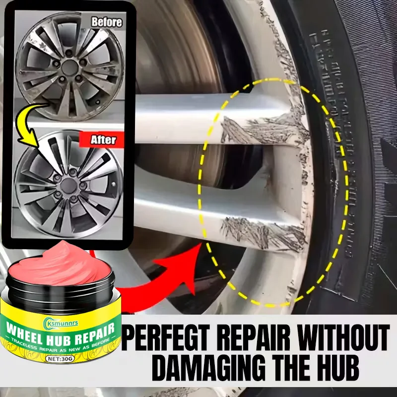 Alloy Wheel Repair Kit: Scratch Oxidation Remover & No-Disassembly Hub Refurbishment Cream
