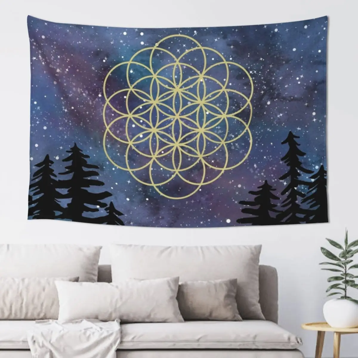 

galaxy flower of life Tapestry Decor For Bedroom Bed Room Decoration Japanese Room Decor Decoration For Home Tapestry