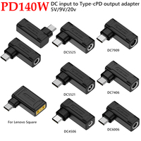 PD140W For Lenovo Dell Laptop Charger To Type C Connector DC To Type C Adapter for MacBook Huawei Hp for Samsung for Xiaomi