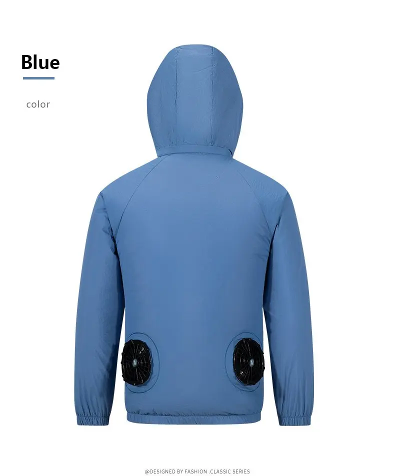 USB Fan Cooling Jacket Detachable Hat Summer Air Conditioning Clothes Breathable UV Protection Coat For Outdoor Work Fishing view 5