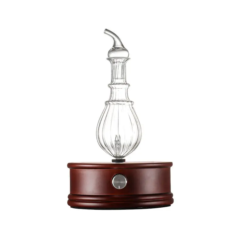 Retro Aroma Diffuser Waterless Essential Oil Wood Base Ultrasonic Humidifier Aromtherapy Diffusers