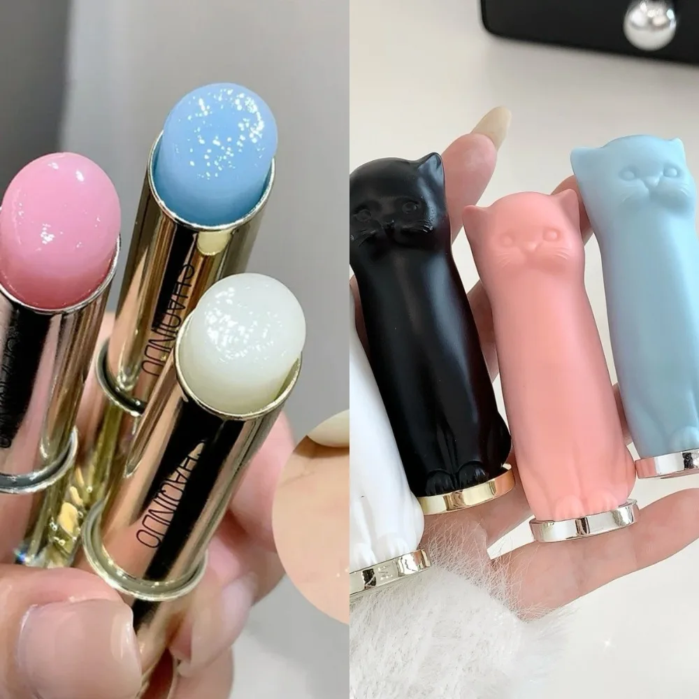 Bálsamos labiales hidratantes de Color blanco y negro para gatos, líneas de labios que se decoloran y grietas, barras de labios hidratantes para estudiantes, azul, rosa, desnudo