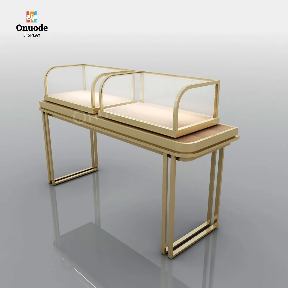 Custom.Customizable Light Luxury Glass Jewelry Display Furniture LED Interior Store Decoration for Jewelry Store