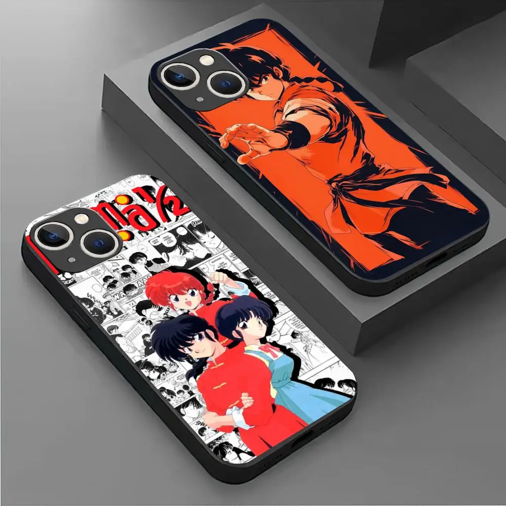New hot blood anime Ranma 1 2 Anime Phone Case For iPhone16 15 14 13 12 11 X XR XS 8 Plus Mini Pro Max Softblack Shockproof Cove