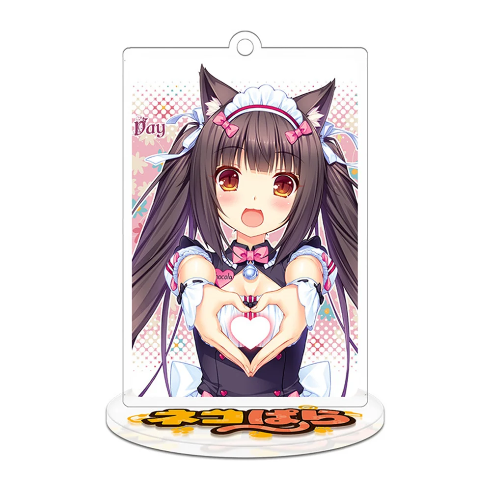 cute Anime Nekopara Chocolat Vanilla Twin Sisters Acrylic Stand Model Plate Keychain Desk Decor Cat Girls Figures Sign Gift