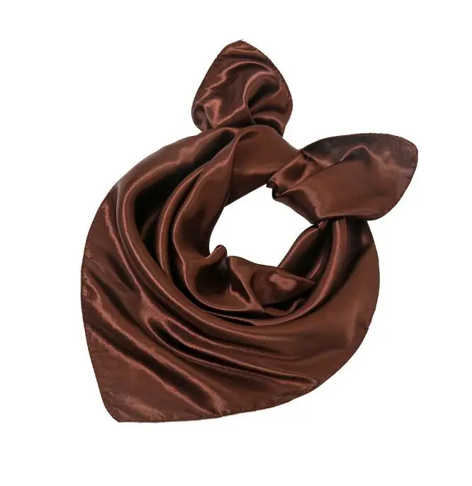 Women New Plain Satin Solid Color 60x60cm Square Scarf Girl Simulation Silk Performance Small Scarves Best Party Gift