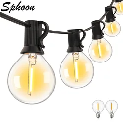 Sphoon-Guirxiété Lumineuse LED G40, Dimmable, Étanche, Connectable, Vintage, Décor De Guirxiété, Extérieur, Dégradation, 50 Pieds, 65 Pieds