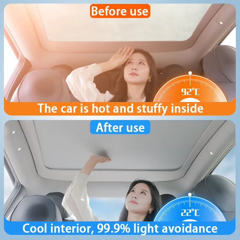 Retractable Panoramic Sun Visor for Compatible with Model Y Juniper 2025 2026& Model 3  2020-2024 Highland Anti-UV Sunshade