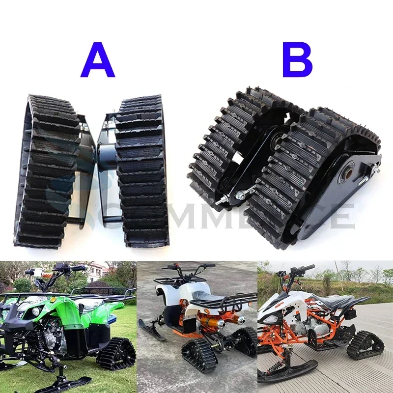 Rubber Track Wheels Sets for 50cc 250cc ATV UTV Buggy Snowmobile Quad Dirt Bike Electric Motorcycle Sand Snow Track System