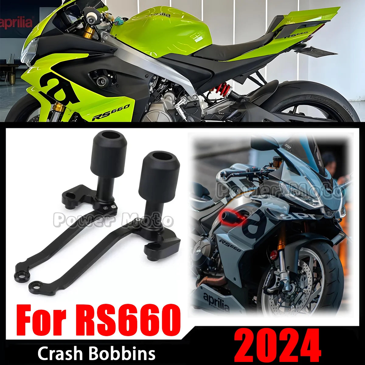 

For APRILIA RS660 RS 660 2024 Motorcycle CNC Frame Sliders Protector Guard Fairing Crash Pad Falling Protection Frame Slider