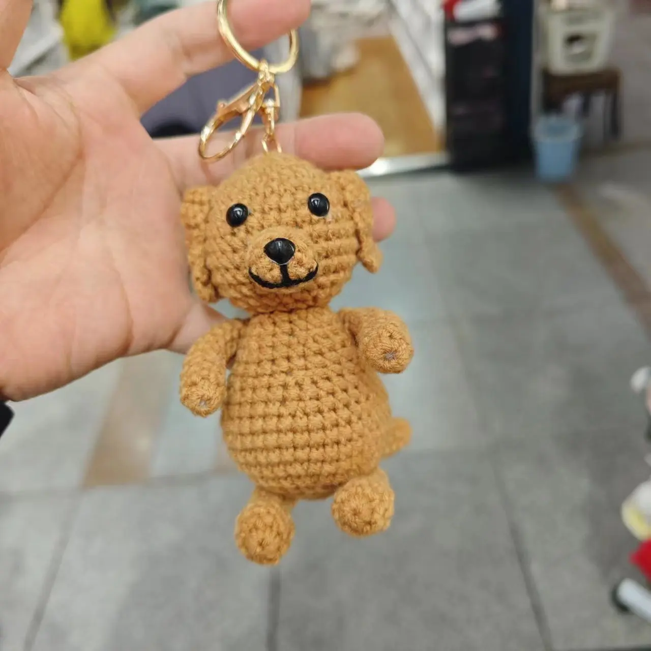Niedlicher Häkel-Tieranhänger Handgewebter Tier-Schlüsselanhänger Gestrickter Schlüsselring Auto-Schlüsselhalter Süßes Geschenk Rucksack-Deko – Detail 5