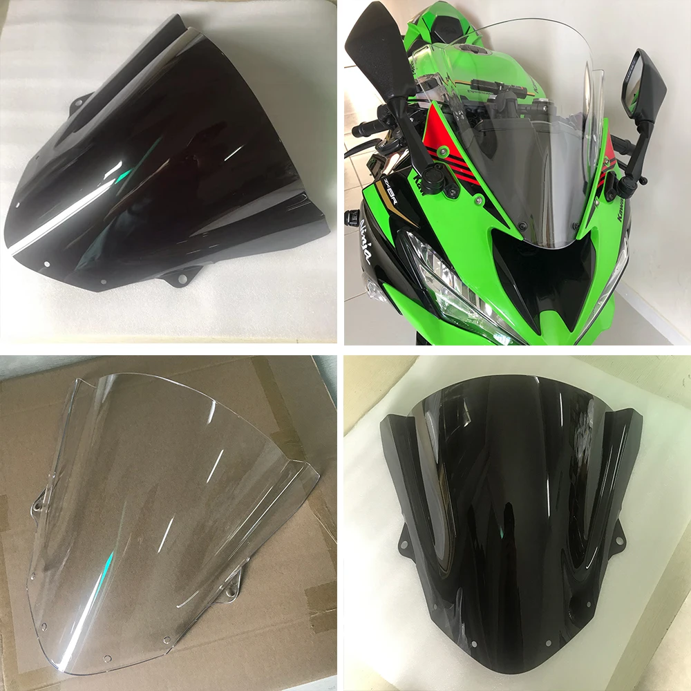 ZX6R Motorcycle Double Bubble Windshield Windscreen For 2009-2020 2021 2022 2023 2024 Kawasaki Ninja ZX 6R 636 ZX636 Wind Screen