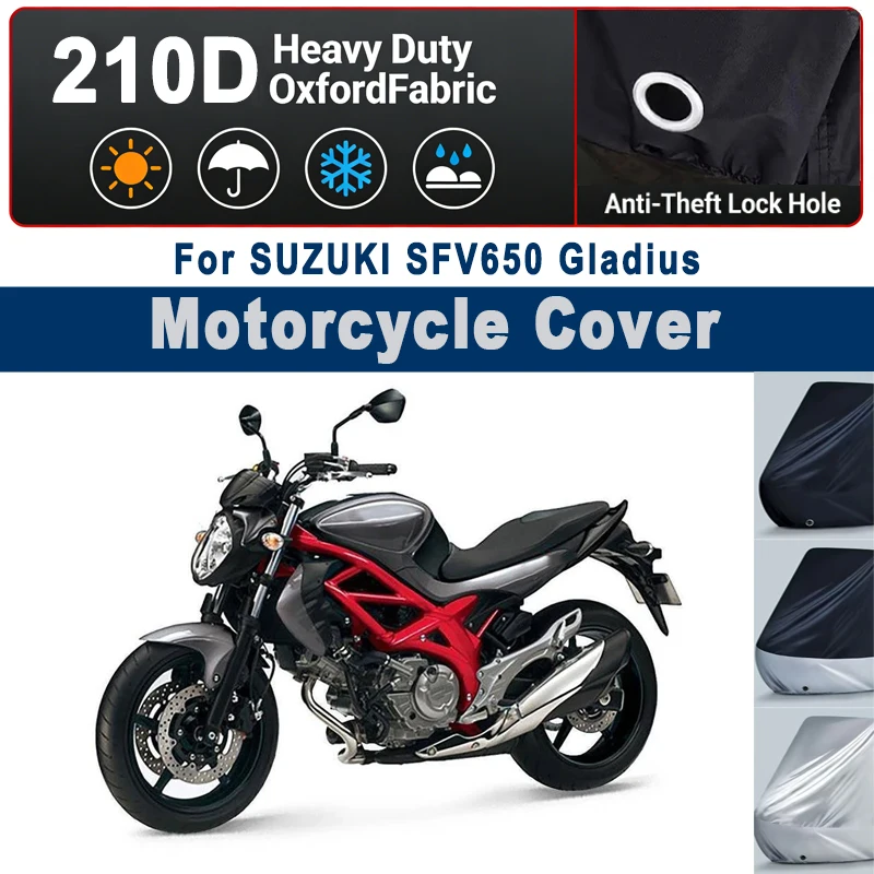 

No Ear Motorcycle Cover For SUZUKI SFV650 Gladius -Outdoor Full Body Protection, Waterproof Dustproof Sunscreen Moto Accessories