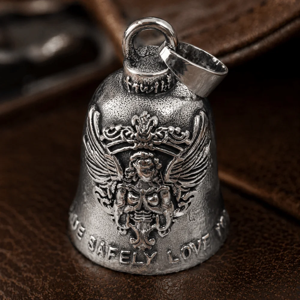 Ride Safely Love You Motorcycle Guardian Bell Pendant Vinking Style Evil Spirit Trap Bell Lightweight Small