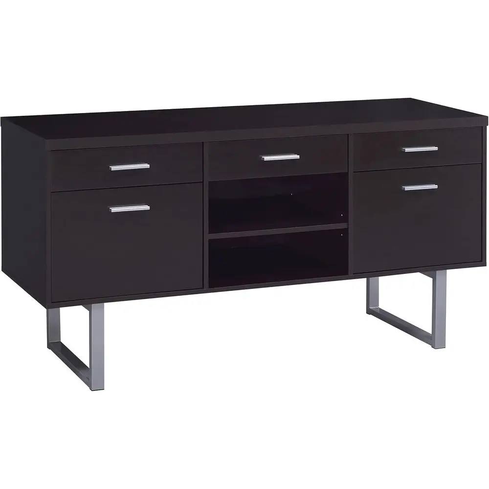 

Современная мебель для домашнего офиса - тумба с 5 ящиками (2 для документов, 3 верхних), регулируемыми полками и открытыми секциями