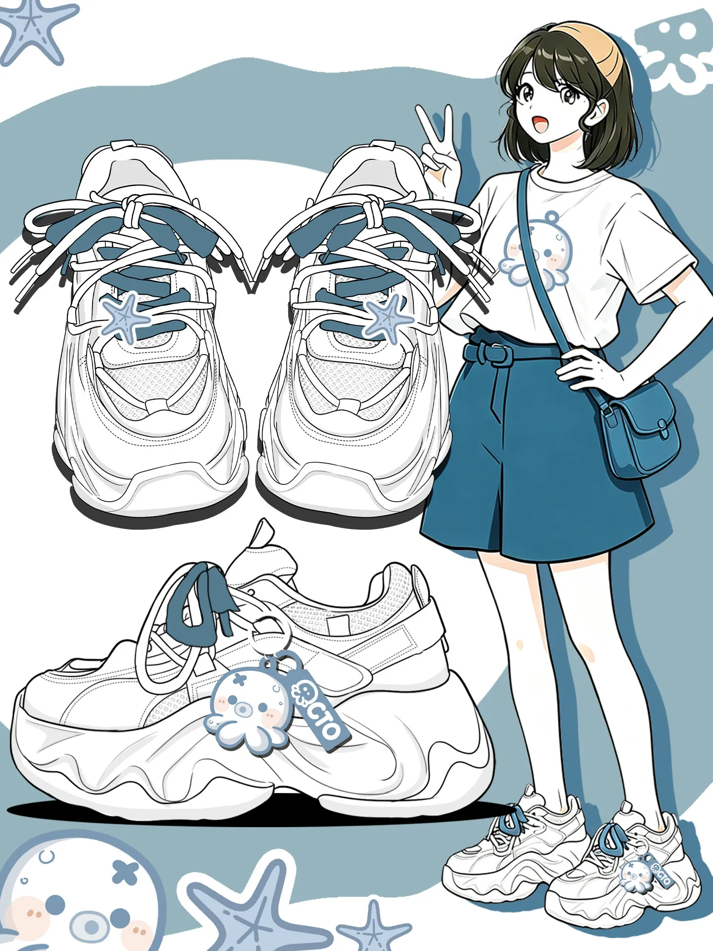 Korea All-match Cute Thick Soled Dad Shoes Colorblock Lace-up Women Sneakers Round Toe School Students Casual Sports Shoes