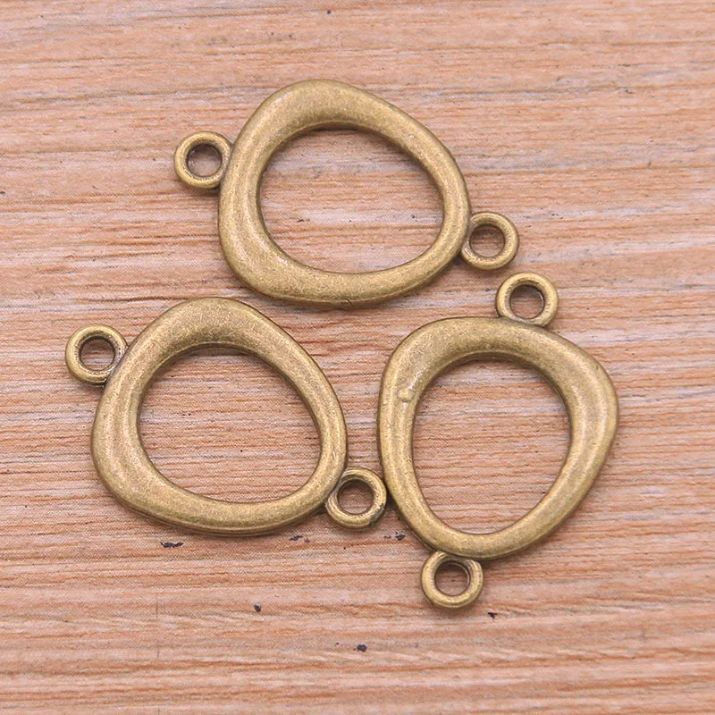 20PCS 18*27mm Wholesale New Product Two Color Oval Charms Geometry Connector Jewelry Metal Alloy DIY Marking