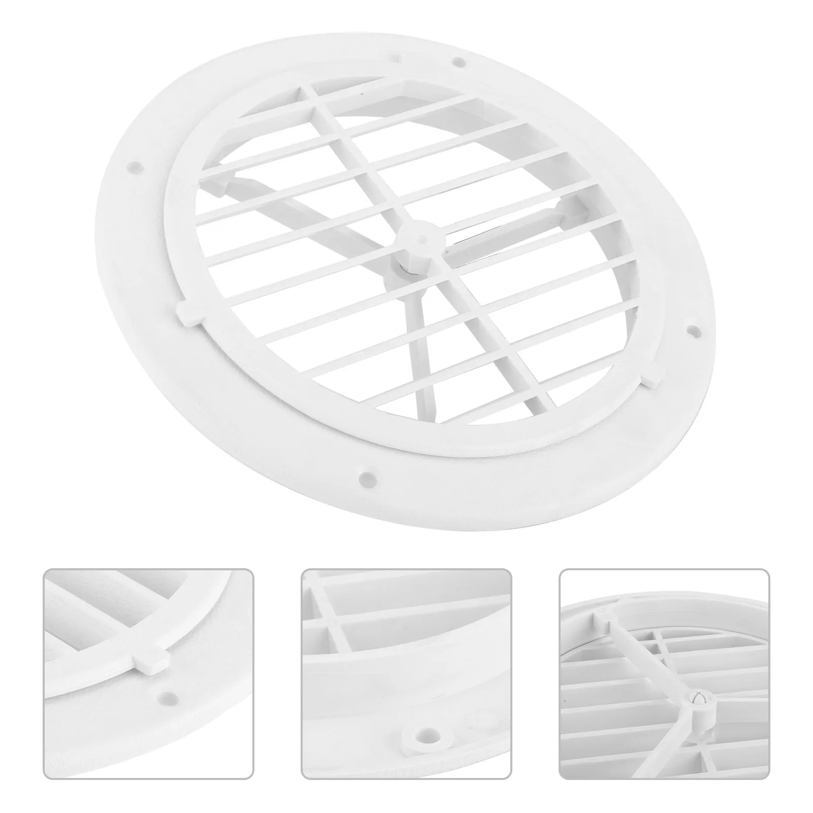 Marine HVAC 164mm/6.5in Air Vent Cover Adjustable Wind Direction Round White for Yachts Boats RVs Bathrooms Ventilation Defender