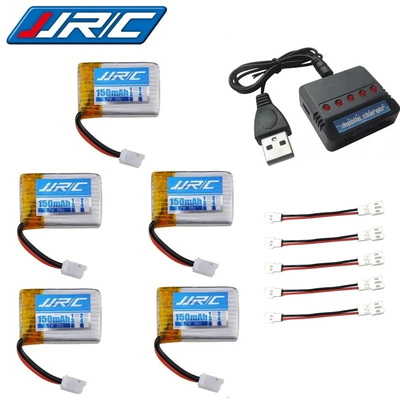 JJRC H36แบตเตอรี่ชุดเครื่องชาร์จ3.7V 150MAh 30c สำหรับ Drones E010 E011 E012 E013 H56 F36 RC Quadcopter อะไหล่3.7V Lipo แบตเตอรี่