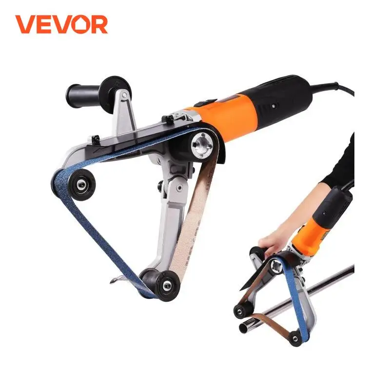 VEVOR Pipe Tube Polisher Sander 1000W Pipe Belt Sander 100-3200rpm Belt Sanding Machine for Burnishing Finishing Rust Removal