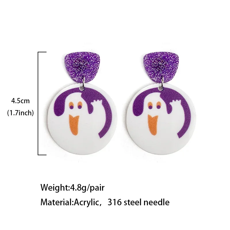 Halloween Sugar Cookie Earrings Fashion Cute Cartoon Pillsbury Cookies Acrylic Drop Earrings for Woman Girl Holiday Gifts