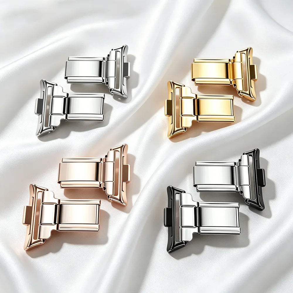 1Pair Italian Module DIY Bracelet Connector for Xiaomi Band 9 Pro 8Pro Redmi Stainless Steel Watch Adapter Converter Accessories