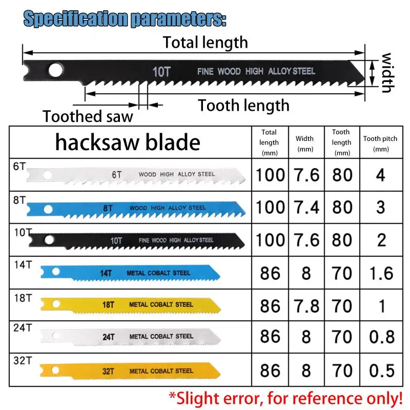 7/14Pcs HCS Assorted Saw Blades Fast Cut Down Professional Sharp Jigsaw Blade Woodworking Tool Jig Saw Blade Set