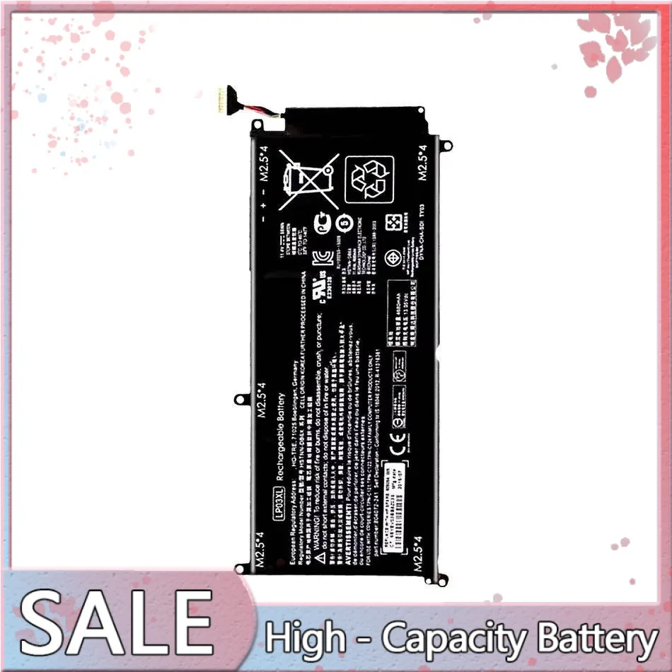 

Аккумулятор для ноутбука LP03XL 55 Втч/4680 мАч для HP Envy 15 15-ae020TX Tpn-C124 Tpn-C122 807417-005 Hstnn-DB7C DB6C