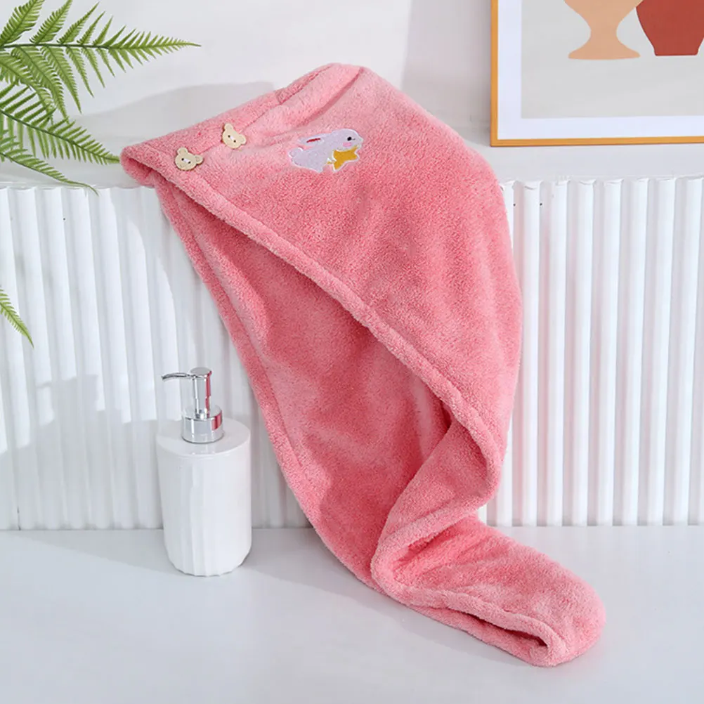 

Coral Fleece Hat Microfiber Towel Turban Kids Caps Women Bath Quick Drying Towel Absorb Moisture Durability Fashion