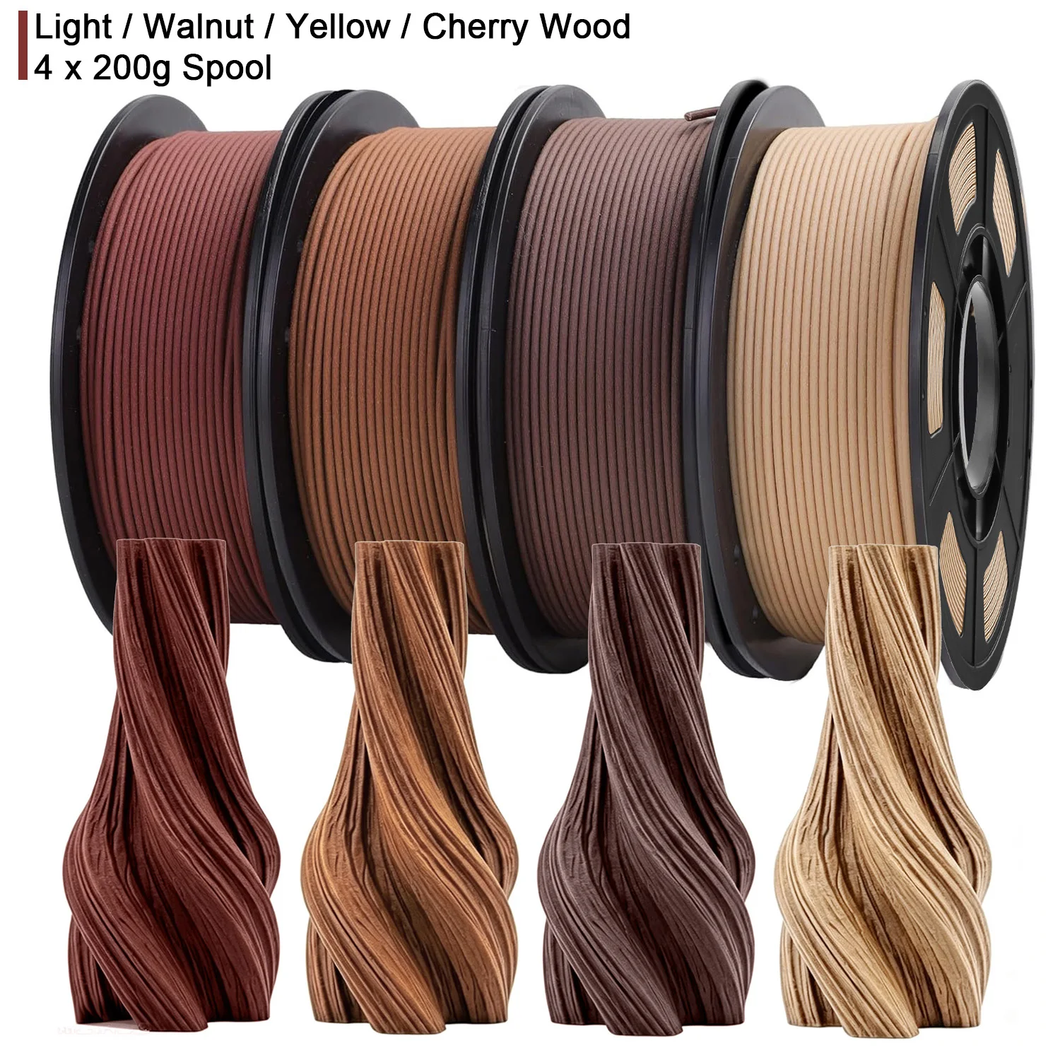Filamento PLA de madera de 200G/1KG, 1,75mm ± 0,03mm para impresora y bolígrafo FDM 3D, alta calidad, sin burbujas, envío rápido